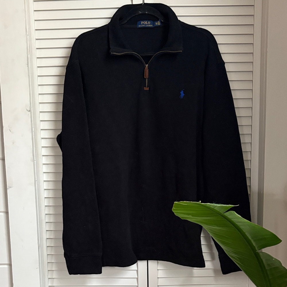 Ralph Lauren Black Quarter-Zip Sweater
